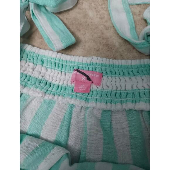 Stoney Clover Lane x Target Women's 3XL Tie Strap Tank top Striped Light Green - Picture 3 of 4